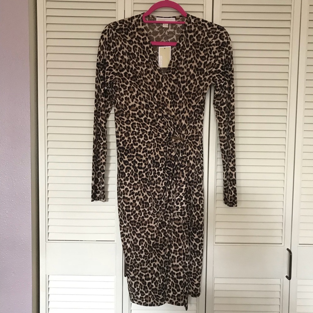 Michael Kors Cheetah Wrap Dress